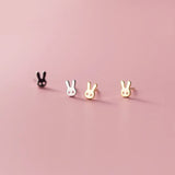 925 Silver Bunny Rabbit Stud Earrings for Women - Birthday Gift