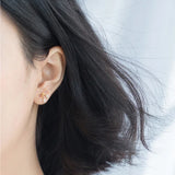 925 Silver Bow Stud Earrings Women Party Jewelry Teen Gift