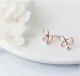925 Silver Bow Stud Earrings Women Party Jewelry Teen Gift