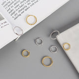 925 Silver Twist Round Stud Earrings Minimalist Design