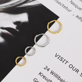 925 Silver Twist Round Stud Earrings Minimalist Design