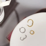 925 Silver Twist Round Stud Earrings Minimalist Design