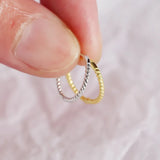 925 Silver Twist Round Stud Earrings Minimalist Design