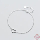 925 Silver Love Heart Cross Bracelet for Women