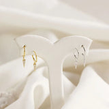 925 Silver Triangle Crystal Zircon Tassel Stud Earrings