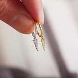 925 Silver Triangle Crystal Zircon Tassel Stud Earrings