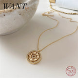 925 Silver Clock Watch Pendant Necklace with Zircon - Women's Jewelry