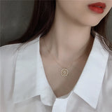 925 Silver Clock Watch Pendant Necklace with Zircon - Women's Jewelry