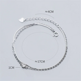 925 Silver Double Box Cross Chain Bracelets for Women