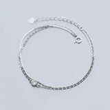 925 Silver Double Box Cross Chain Bracelets for Women