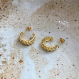 Minimalist Sterling Silver Gear Stud Earrings for Women