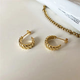 Minimalist Sterling Silver Gear Stud Earrings for Women