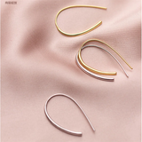 925 Silver U-shaped Stud Earrings Punk Gothic Hoop Jewelry
