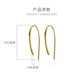 925 Silver U-shaped Stud Earrings Punk Gothic Hoop Jewelry