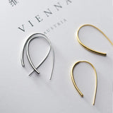 925 Silver U-shaped Stud Earrings Punk Gothic Hoop Jewelry