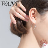 925 Silver U-shaped Stud Earrings Punk Gothic Hoop Jewelry