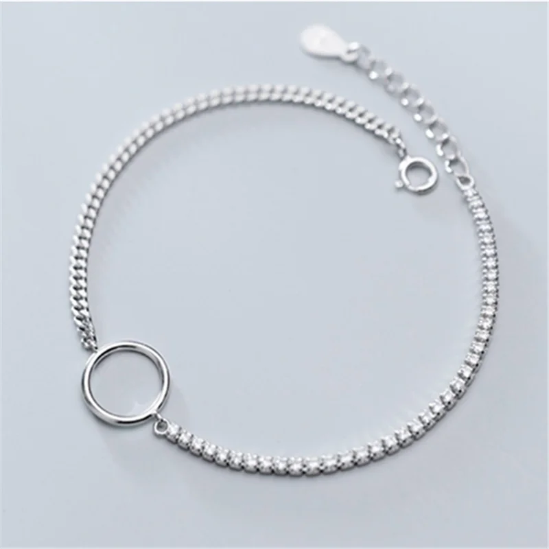 925 Sterling Silver Hollow Cuban link Chain Bracelet Wedding Jewelry Gift