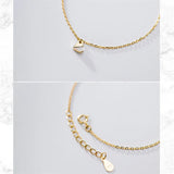 925 Silver Golden Love Shell Charm Bracelet for Women