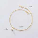 925 Silver Golden Love Shell Charm Bracelet for Women