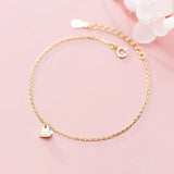 925 Silver Golden Love Shell Charm Bracelet for Women