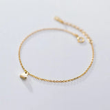 925 Silver Golden Love Shell Charm Bracelet for Women