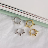 925 Silver Sweet Beads Rivets Round Stud Earrings for Women