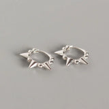 925 Silver Sweet Beads Rivets Round Stud Earrings for Women