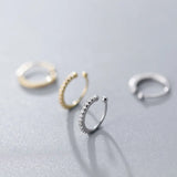 925 Sterling Silver U-shaped Clip Earrings Punk Rock Ear Cuff Jewelry