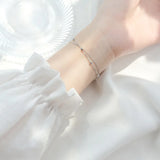 Sterling Silver Cross Rope Chain Bracelet Women Girls Gift