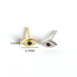 Sterling Silver Demon Eyes Stud Earrings - Evil Eye Jewelry
