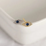 Sterling Silver Demon Eyes Stud Earrings - Evil Eye Jewelry