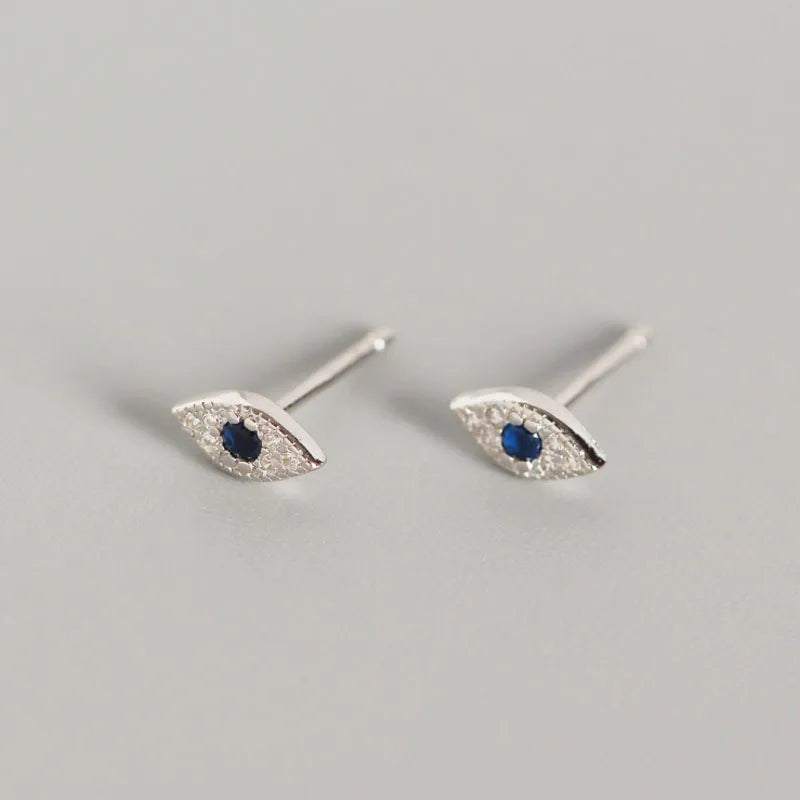 Sterling Silver Demon Eyes Stud Earrings - Evil Eye Jewelry