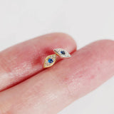 Sterling Silver Demon Eyes Stud Earrings - Evil Eye Jewelry