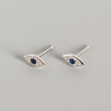 Sterling Silver Demon Eyes Stud Earrings - Evil Eye Jewelry