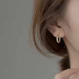 925 Silver Boho Braided Hoop Earrings for Women