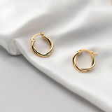 925 Silver Boho Braided Hoop Earrings for Women