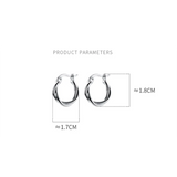 925 Silver Boho Braided Hoop Earrings for Women
