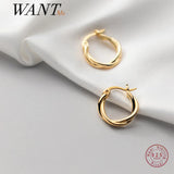 925 Silver Boho Braided Hoop Earrings for Women