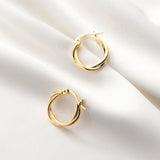 925 Silver Boho Braided Hoop Earrings for Women