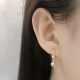 925 Silver Boho Tassel Beads Stud Earrings for Women
