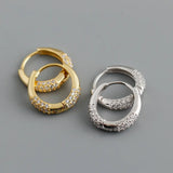 925 Silver Zircon Hoop Earrings Bohemian Wedding Jewelry