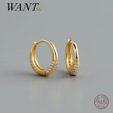 925 Silver Zircon Hoop Earrings Bohemian Wedding Jewelry