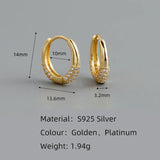 925 Silver Zircon Hoop Earrings Bohemian Wedding Jewelry