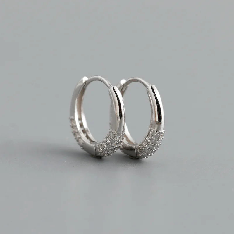 925 Silver Zircon Hoop Earrings Bohemian Wedding Jewelry