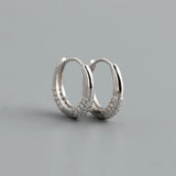 925 Silver Zircon Hoop Earrings Bohemian Wedding Jewelry