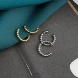 925 Silver Ear Bone Clip Punk Beads Clip Earrings