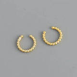 925 Silver Ear Bone Clip Punk Beads Clip Earrings