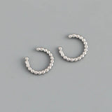 925 Silver Ear Bone Clip Punk Beads Clip Earrings