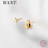 925 Sterling Silver Butterfly Stud Earrings for Women Teen Sweet Party Jewelry
