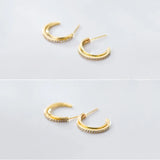 925 Silver Crystal Zircon Stud Earrings Wedding Jewelry Gift